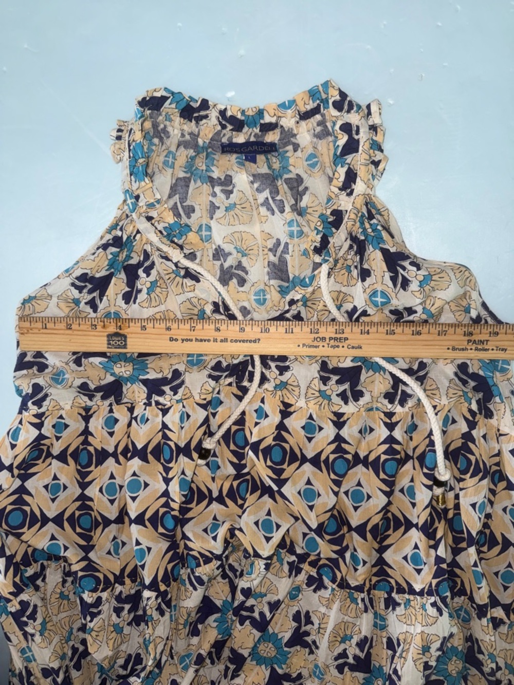 Anthropologie RO’S GARDEN Dress Sz L Sofia Sleeveless Coastal Grandmother Boho - Picture 6 of 15